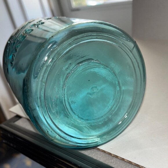 Antique HALF GALLON Blue1900-1923 with Zinc Ball Lids - Picture 9 of 16